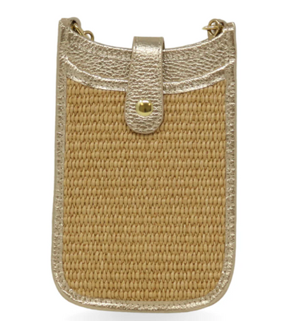 Leather and Straw Crossbody