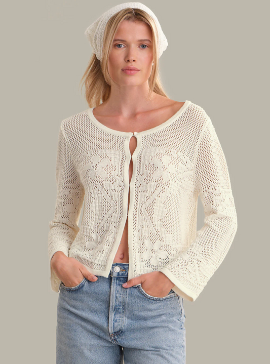 Mesh Stitch Sweater Jacket