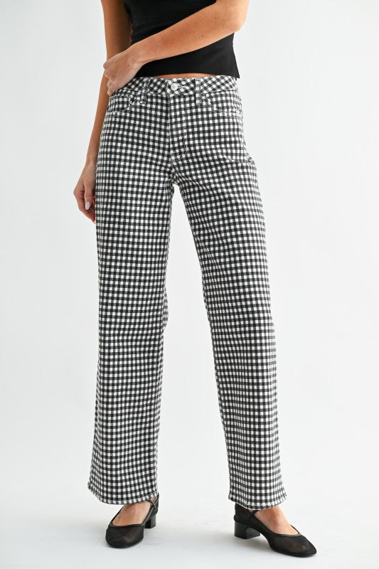 Denim Mid Rise Straight Jean