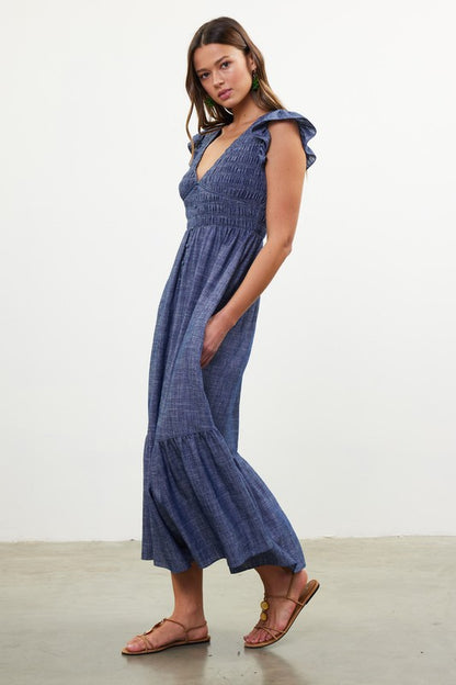 Smocked Bodice Tiered Dress